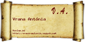 Vrana Antónia névjegykártya
